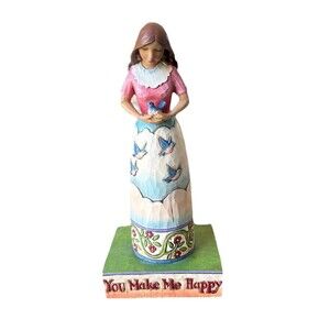 2006 Jim Shore Girl with Bluebird "You Make Me Happy" #C4007239